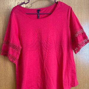Red Short Sleeve Blouse
